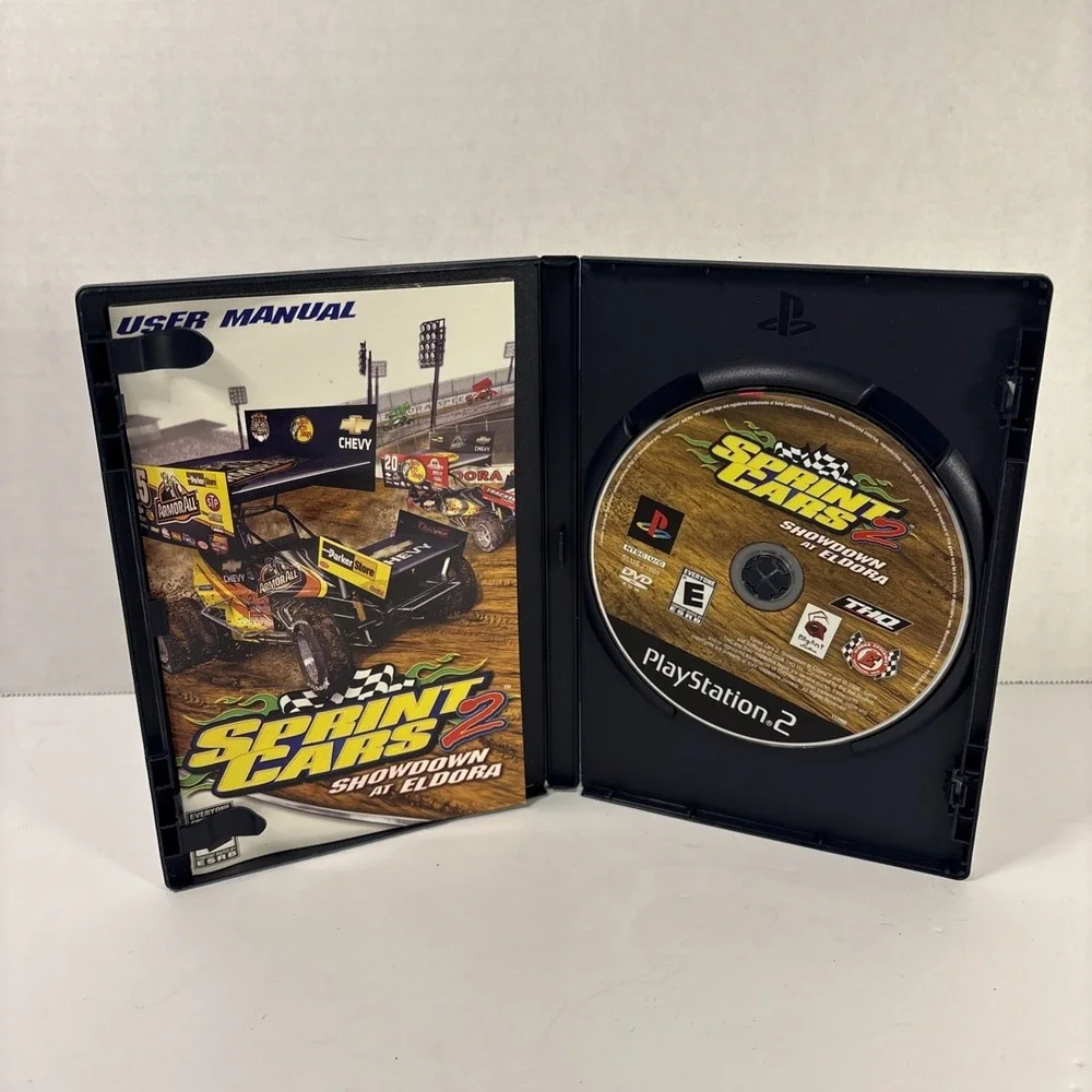 Sprint Cars 2 Showdown at Eldora Sony PlayStation 2 PS2 Racing Game THQ CIB